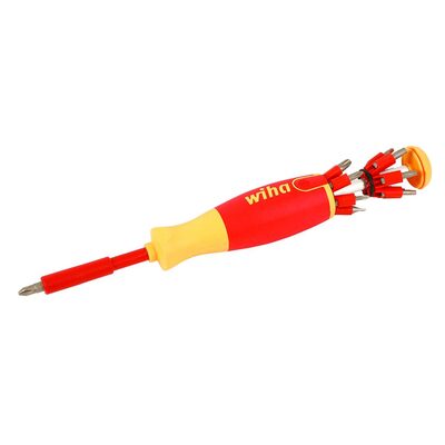 WIHA Tools 14 Piece Insulated Pop-Up Bit Holder Set - Slotted, Phillips, Square, Torx