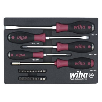 WIHA Tools 25 Piece MicroFinish Foam Tray Set