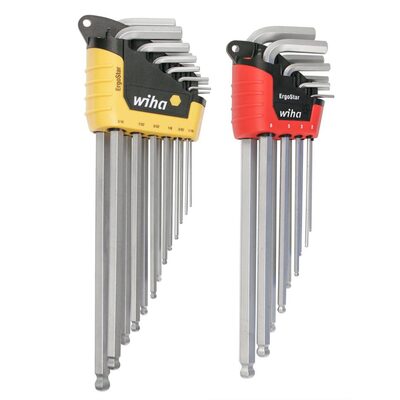 WIHA Tools 22 Piece ErgoStar Ball End Hex L-Key Set - Inch, Metric