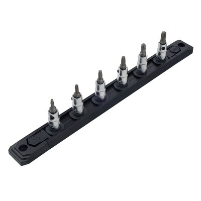 Wiha Tools Torx&reg; Bit Socket 1/4" Square Drive w/ 1/4" Replaceable Hex Bit T10 - T30 on Rail 6 Pc