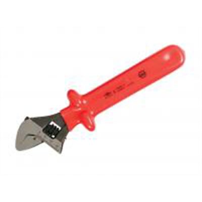 Wiha Tools Insul. Adjustable 8" Wrench w/ slip guard handle for added protection. Etched on scale for pre-setting size.