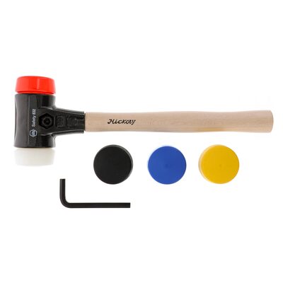 Wiha Tools Malleable Cast Iron Split Head Mallet Set, 7 Piece. Set includes Heavy duty mallet housing, Hickory handle five 50mm faces.