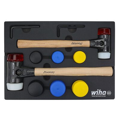 WIHA Tools 14 Piece Split Head Mallet Foam Tray Set
