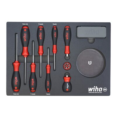 WIHA Tools 45 Piece Knife Maintenance Magnetic Workstation Tray Set