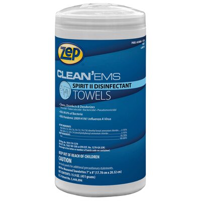 ZEP Clean�Ems Spirit II Disinfectant Towels